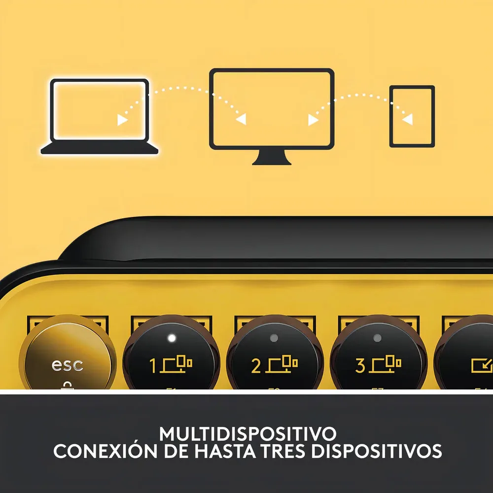 Teclado Mecanico Logitech Pop Keys Amarillo Español Blast Español Latinoamérica - Imagen 8