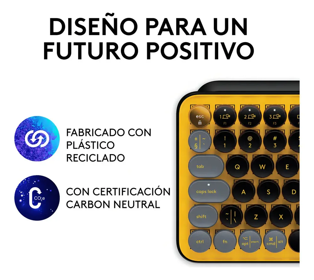Teclado Mecanico Logitech Pop Keys Amarillo Español Blast Español Latinoamérica - Imagen 5