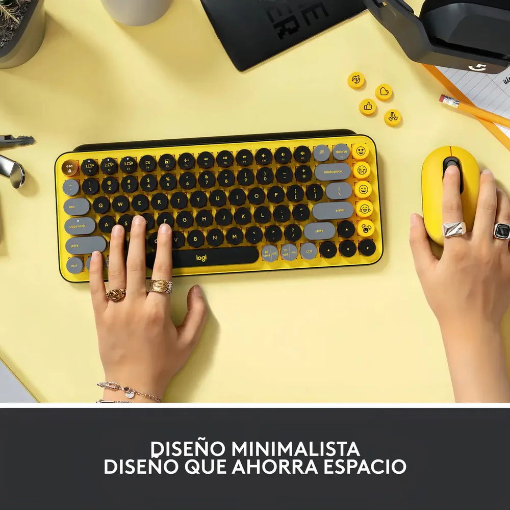 Teclado Mecanico Logitech Pop Keys Amarillo Español Blast Español Latinoamérica - Imagen 7