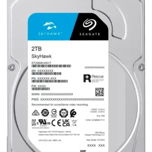 Disco Duro Seagate Skyhawk 2tb 3.5 Sata 5400rpm 256mb Caché Color Azul Negro Negro