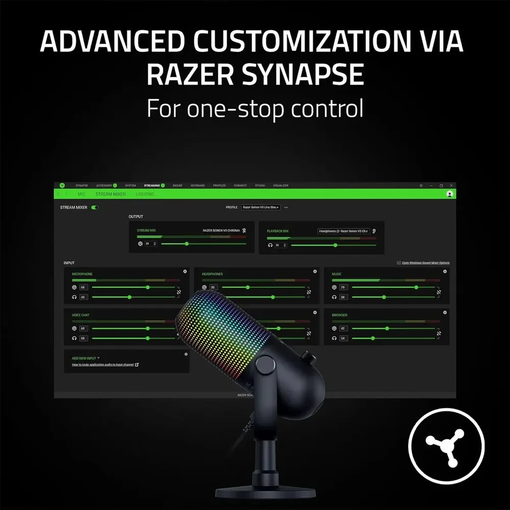Micrófono Razer Seiren V3 Chroma - Rgb Usb Color Negro - Imagen 8