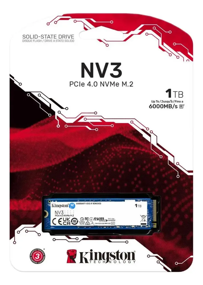 Disco Sólido Ssd M.2 1tb Kingston Nvme Pcie 4.0 Nv3 Color Azul Oscuro