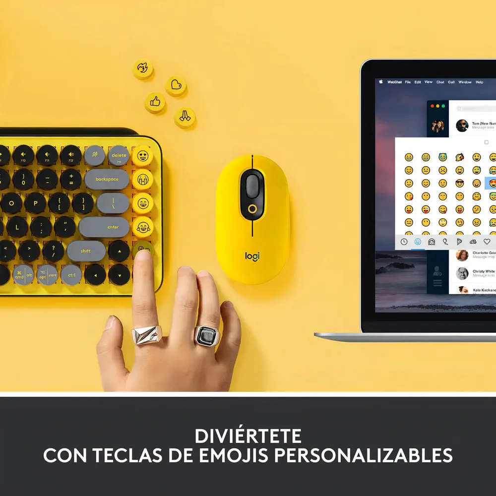 Teclado Mecanico Logitech Pop Keys Amarillo Español Blast Español Latinoamérica - Imagen 3